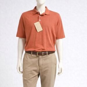 Willis & Geiger Outfitters Polo Shirt L Rust Red 100% Cotton NWT americana